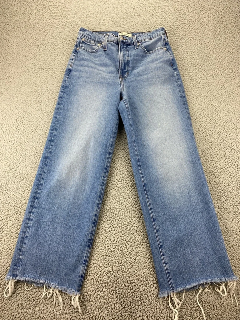 Madewell The Perfect Vintage Wide-leg Raw Hem Slouchy Crop Jean | Size: 28 - Picture 3 of 16
